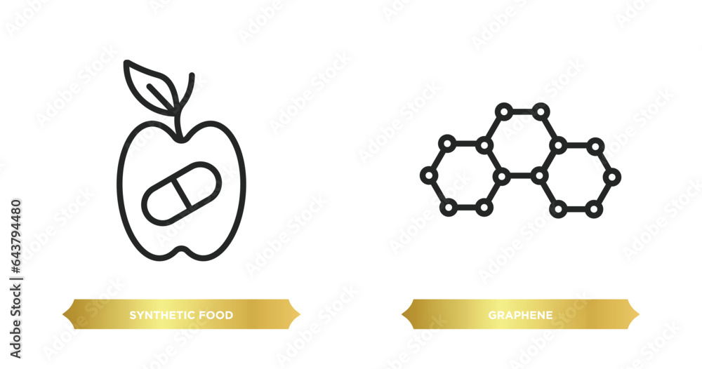 Aufkleber two editable outline icons from artificial intellegence concept. thin line icons such as synthetic f