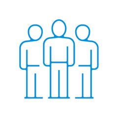 Pictogramme icones et logo equipe travail groupe bleu