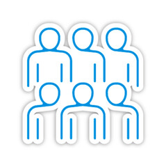 Pictogramme icones et logo groupe travail trace bleu relief