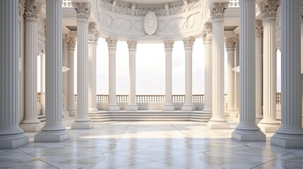 Ionic marble columns from different angles and perspectives. The aesthetic beauty and historical significance of these architectural elements.