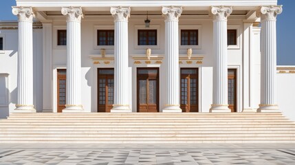 Obraz premium striking image that the symbolism of the courthouse entrance colonnade.