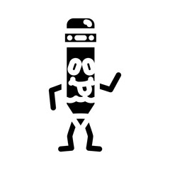 drawing pen character glyph icon vector. drawing pen character sign. isolated symbol illustration