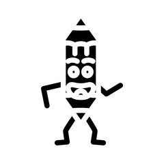 elementary pen character glyph icon vector. elementary pen character sign. isolated symbol illustration