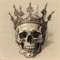  Skull wearing a crown
