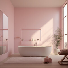 Fototapeta na wymiar Pink bathroom