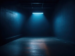 Illuminated Blue Background in Dark Indoor Setting