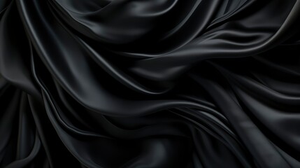 Obraz premium Black cloth waves background texture.