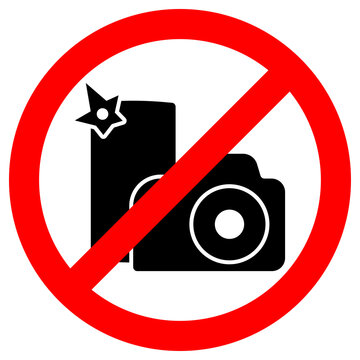 No photo stop camera or smartphone prohibition sign