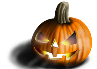 Halloween pumpkin, handmade drawing of a halloween pumpkin. Handmade illustration. PNG