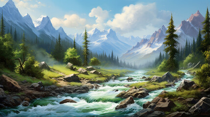 beautiful_landscape_of_a_mountain_river.ai generative