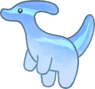 Parasaurolophus adorable colorful illustration (PNG with transparency)