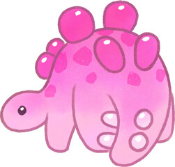 Stegosaurus adorable colorful illustration (PNG with transparency) © Kelly
