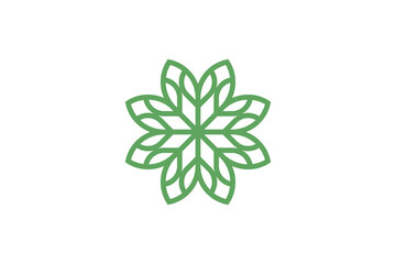 simple leaf spin logo design vector premium