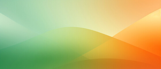 Abstrakcyjne gradientowe tło - fale w kolorze zielonym i pomarańczowym. Tekstura na grafikę - obrazy, fototapety, plakaty