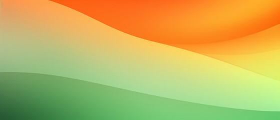 Abstrakcyjne gradientowe tło - fale w kolorze zielonym i pomarańczowym. Warstwy, struktura. - obrazy, fototapety, plakaty
