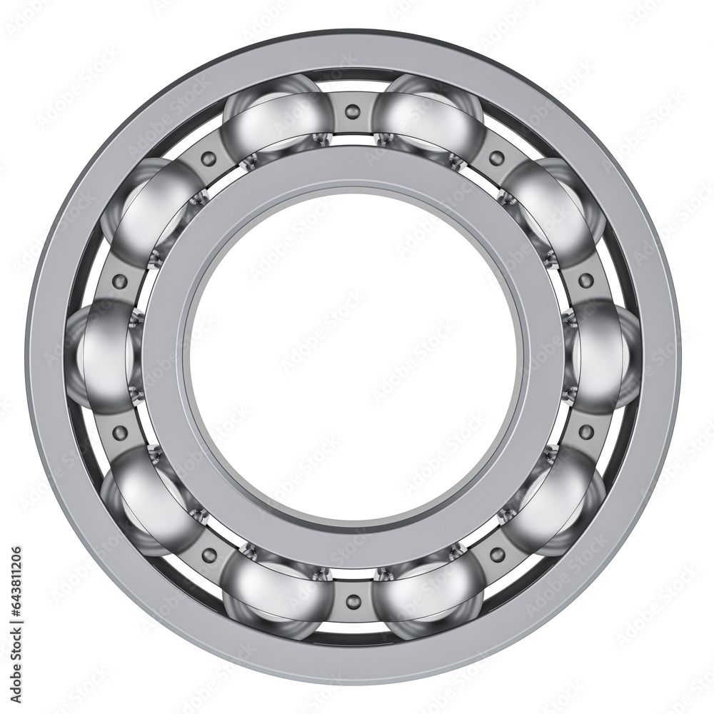 Poster ball bearing, front view. 3d rendering isolated on transparent background