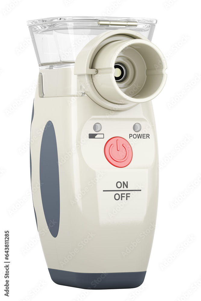 Aufkleber portable nebulizer. handheld personal steam inhaler. 3d rendering isolated on transparent background