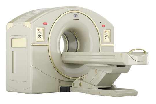 PET scanner, positron emission tomography or Magnetic Resonance Imaging Scanner MRI, 3D rendering isolated on transparent background