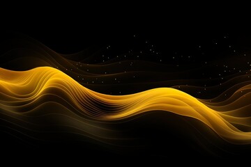 Abstract yellow Background, Color Design with Vector Ripples on a Dark Background | Generative AI