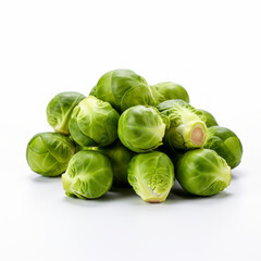 Photo of Brussels Sprouts isolated on a white background