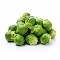 Photo of Brussels Sprouts isolated on a white background