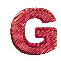 Ribbed red symbol. letter g