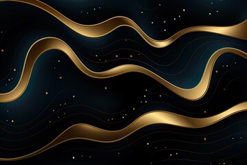 Abstract gold Background, Color Design with Vector Ripples on a Dark Background | Generative AI
