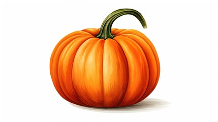 Obraz premium illustration of a pumpkin, white background, autumn/halloween design