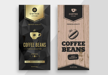 Vintage Coffee Beans Label Layout for Package
