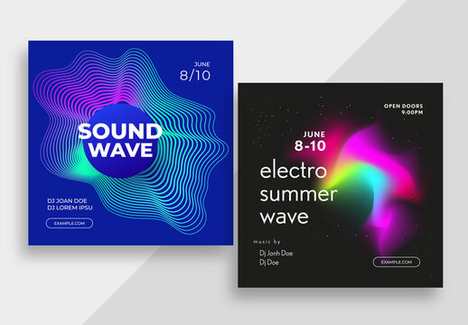 Electronic Music Event Layout with Sound Wave