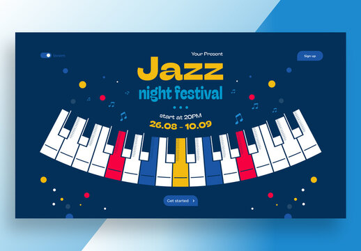 Jazz Night Festival Website Landing Page Template