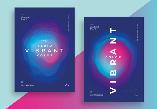 Modern Poster Layout Set with Gradient Shape