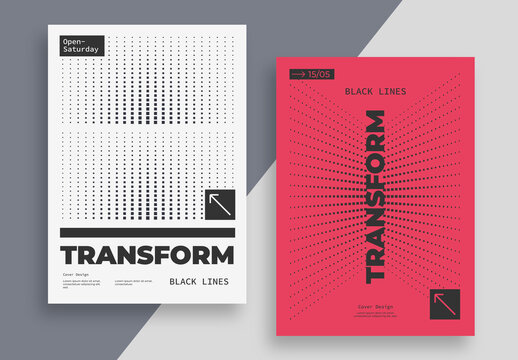 Minimal Geometric Posters Layout with Distortion Shapes