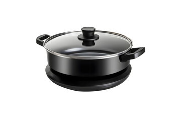 Empty Electric Pan with Lid isolated on transparent background, Generative ai