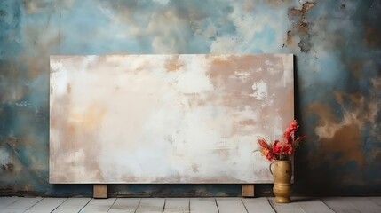 background Empty artist's studio with easel