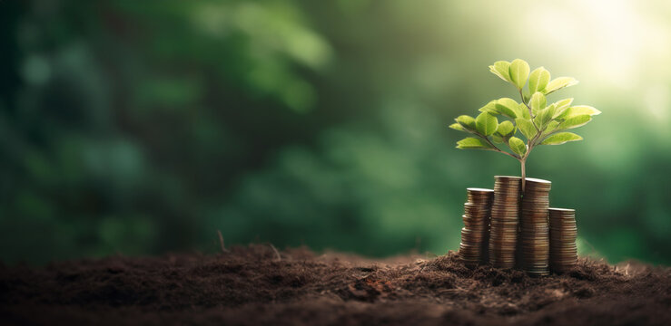 Invest Wisely, Reap Abundantly: Coin-Rooted Tree Representing Smart Financial Decisions.