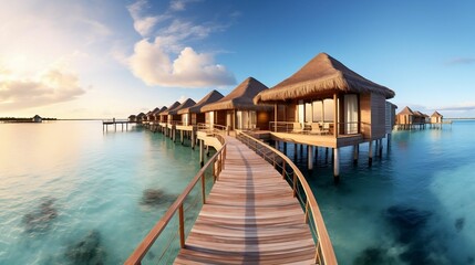 Staying in over water bungalows surrounded by turquoise lagoons
