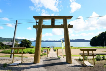 池田湖が見える美しいおこへた展望所の風景