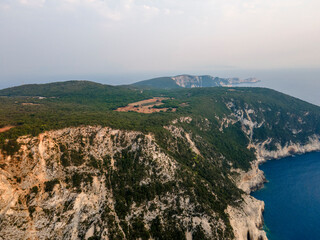 Fototapeta na wymiar Aerial panoramic view of coastline of Lefkada, Greece