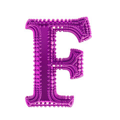 Small spheres on the purple symbol. letter f