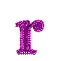Small spheres on the purple symbol. letter r