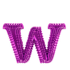Small spheres on the purple symbol. letter w