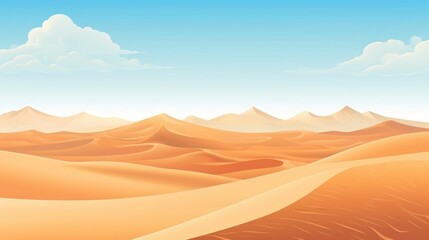 Fototapeta na wymiar A vast desert landscape with sand dunes and a clear sky