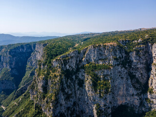 Aerial view of Vikos gorge, Zagori, Epirus, Greece