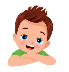 cute boy face vector illustration