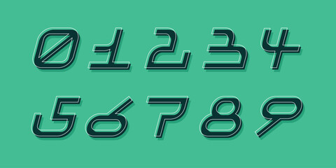 Modern alphabet with numbers. Simple square letters of rough shapes.Ultra bold font in modern brutal style.