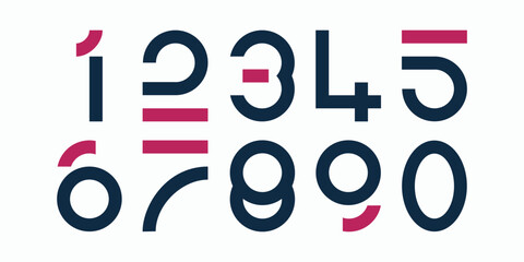 Modern alphabet with numbers. Simple square letters of rough shapes.Ultra bold font in modern brutal style.