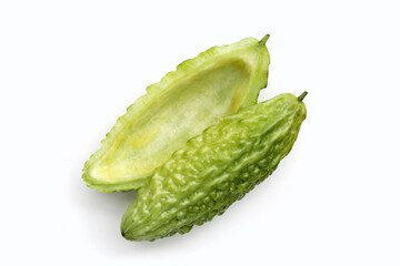 Bitter melon on white background.