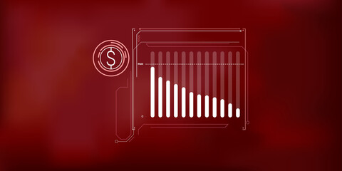 Obraz premium Clear and concise infographic of dollar price fall.