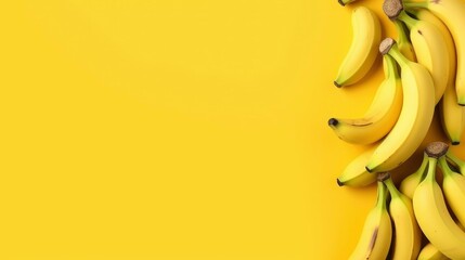 Minimalist banana background. Copy space. Space for text
